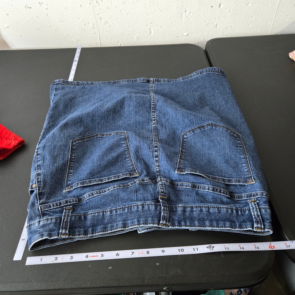 Lee Riders Womens Midrise Denim Blue Jean Skort 14M Skirt Casual Summer Dark - Picture 8 of 10